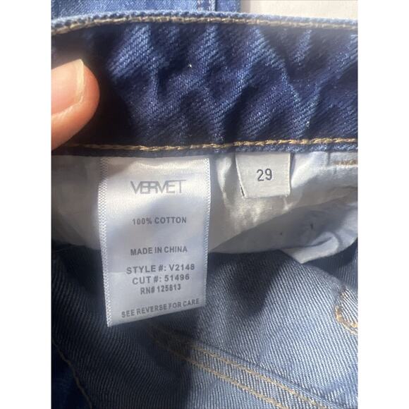 Vervet 29 Jeans 90s Y2K Flare Distressed Raw Hem Retro Grunge Button Fly Momcore - Picture 10 of 11